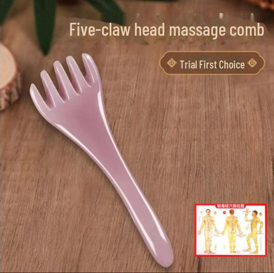 Массажер для кожи головы с пятью лапками: Акупрессурная расческа для релаксации и декомпрессии