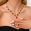 Shining Earrings Crystal Necklace Wedding Party Rhinestone Jewelry Set Women