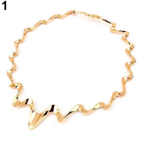 Women's Korean Wave Chain Style Choker Statement Bib Necklace Jewelry
