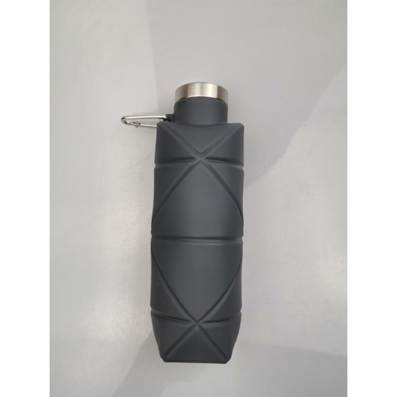 Stainless Steel Cover Folding Cup 700ml Outdoor Activity Athletic Silicone Cup Pocket Lightweight to Carry Water Bottle