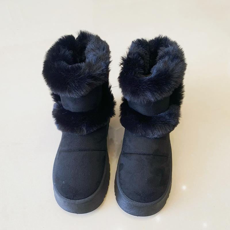 Меховые балетки на платформе женские зимние ботильоны теплая обувь 2025 тренд новые короткие плюшевые хлопковые ботинки челси повседневные прогулочные женские ботинки