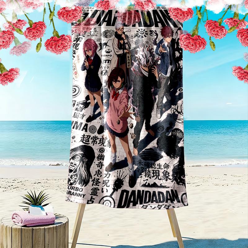 DAN DA DAN Print Beach Towel, Large Soft Quick Dry Towel for Beach Camping Swimming