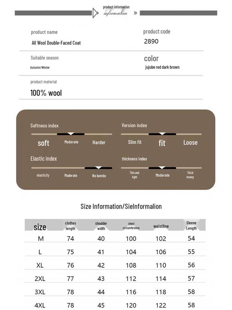 Fengxun Women's Embroidered Double-Faced Wool Coat