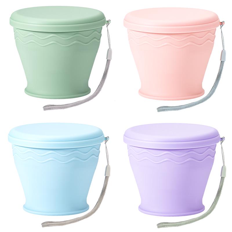 Custom Cartoon Silicone Folding Cup and Retractable Bowl Set for Travel and Daily Use