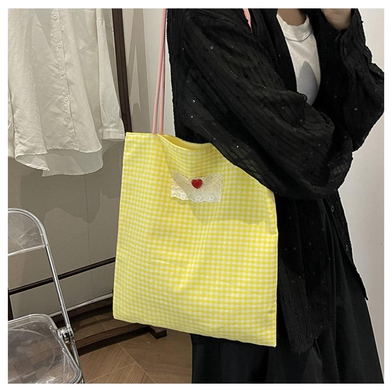 Весна/лето 2024 года. Новый дизайн Dopamine Small Grid для шопинга. Свежая и художественная сумка через плечо для поездок на работу для женщин.