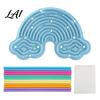 Portable Fidget Toys Silicone Sensory Activity Rainbow Ice Tree Board Christmas Stick French Fries Educational Board with Strings Silent Toy