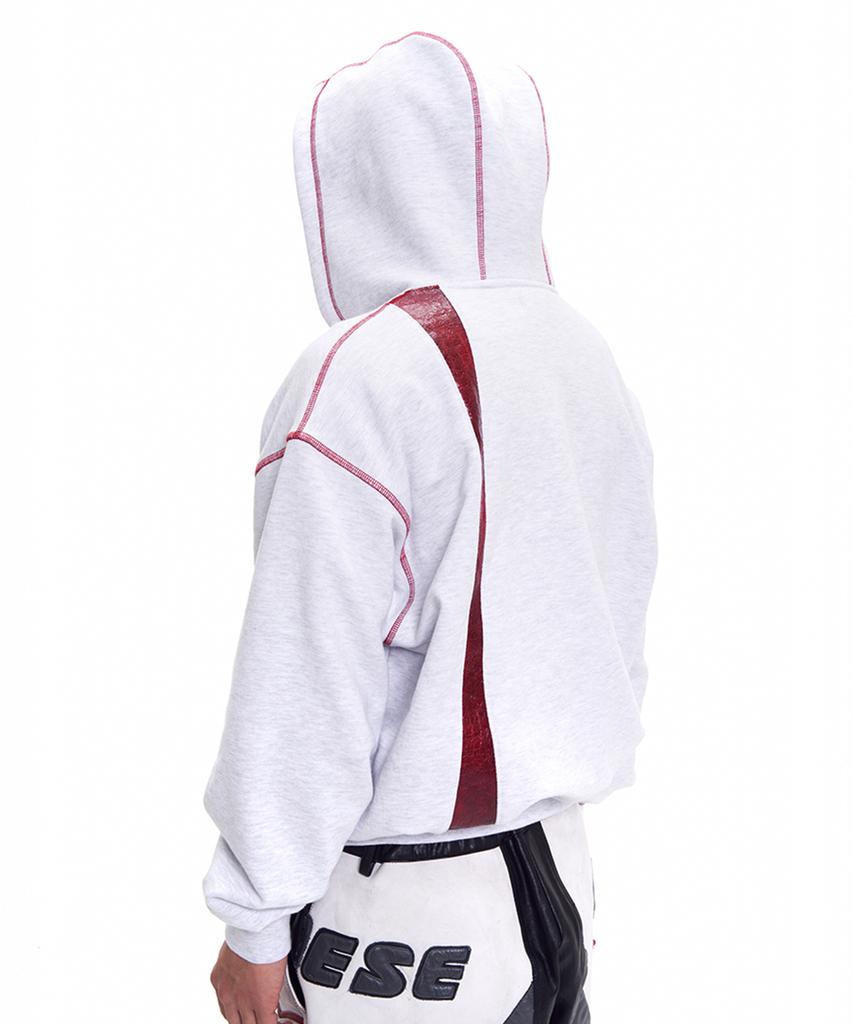 T.B.O.S Cut-Off Zip-Up Hoodie Light Grey