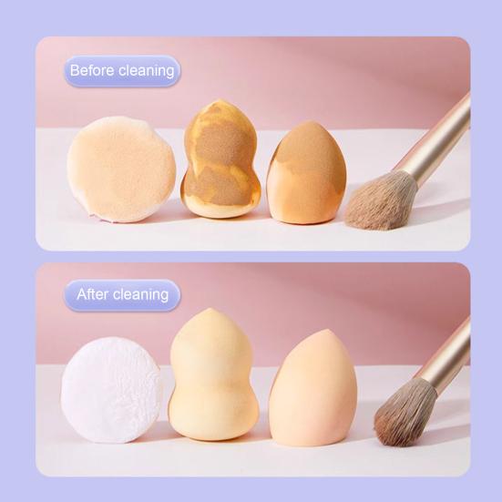 Силиконовая миска для чистки кистей для макияжа, портативный очиститель косметических кистей, скруббер, коврик, складной держатель для пуховок