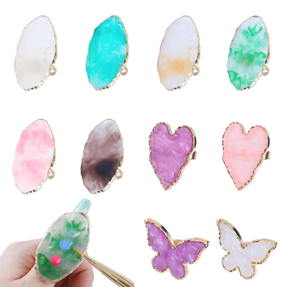 Showing Shelf Finger Ring Nail Art Plate Tips Nail Art Palette Pigment Holder Nail Display Stand