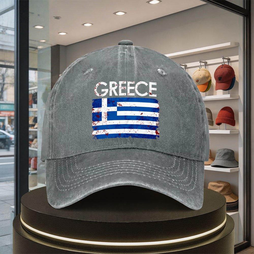 Greek Flag Baseball Cap Outdoor Casual Duckbill Hat Unisex Lightweight Comfortable All Seasons