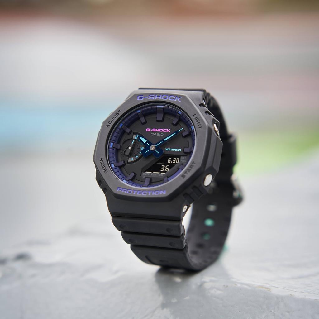 G-Shock Городская Битва Повседневная Мода Тренд Ударопрочные Водонепроницаемые Кварцевый Механизм Ремешок из Смолы Часы Мужские Черные GA-2100VB-1APR
