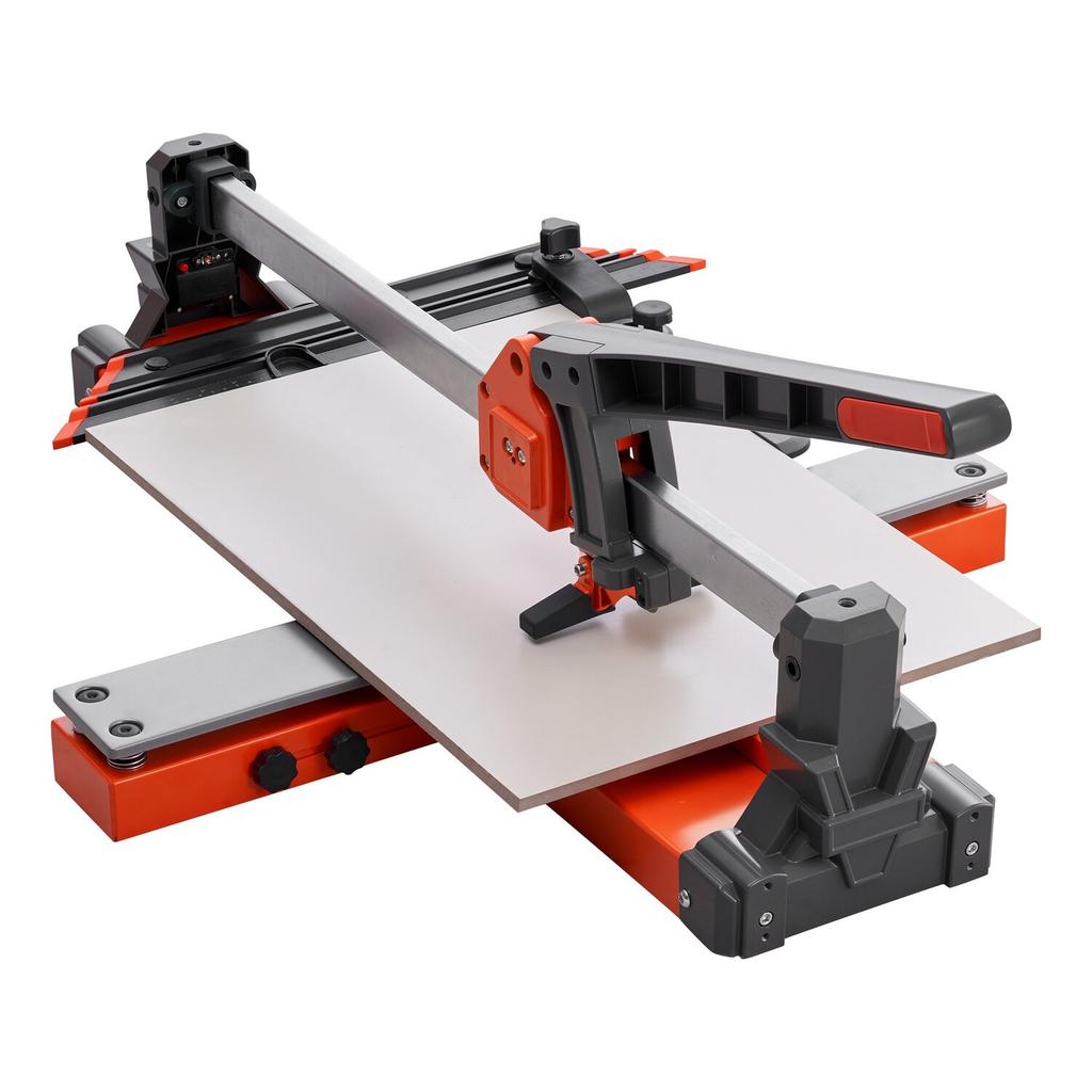 600 mm Manual Tile Cutter, Spring-Loaded Base Cutting Tool with Adjustable Angle Fence, Tungsten Carbide Cutting Wheel, Precision Alignment Guide, for