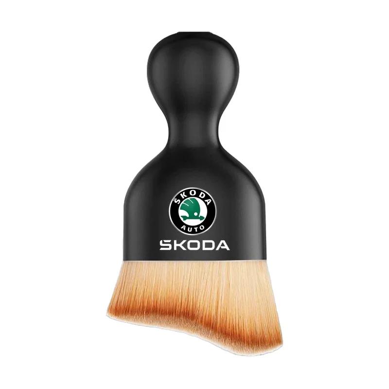 Car Sticker Car Interior Cleaning Brush Conditioner Air Outlet Soft Fur Clean Brushes For Skoda Fabia Rapid Octavia Fabia Laura NL6