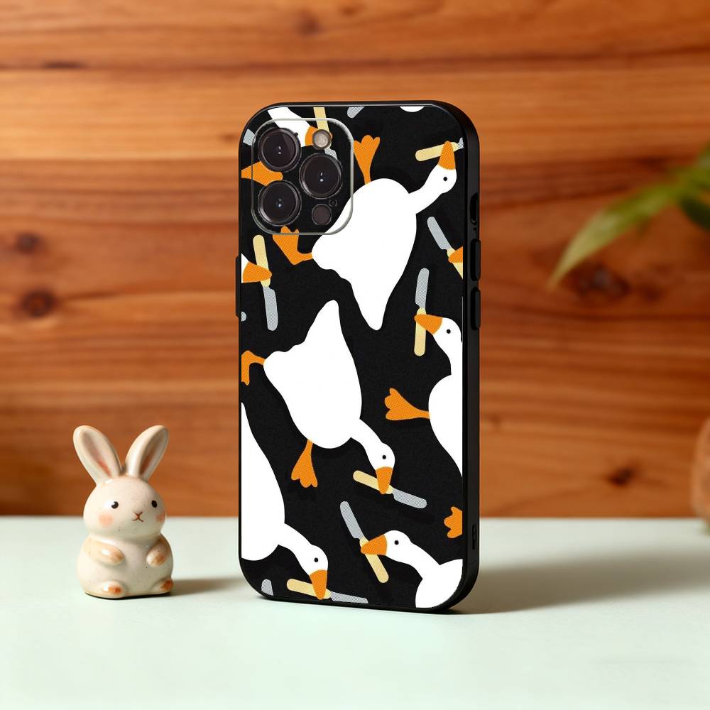Забавный D-Duck D-Daily Чехол для телефона для iPhone17,16,15,14,13,12,Plus,Pro Max, 5G Другие Мягкий Черный Чехол