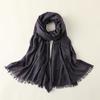 Solid Color Cotton Linen Scarf for Women Lady Literature Anti-sunburn Long Tassel Scarves Autumn Soft Gauze Wrap Shawls New