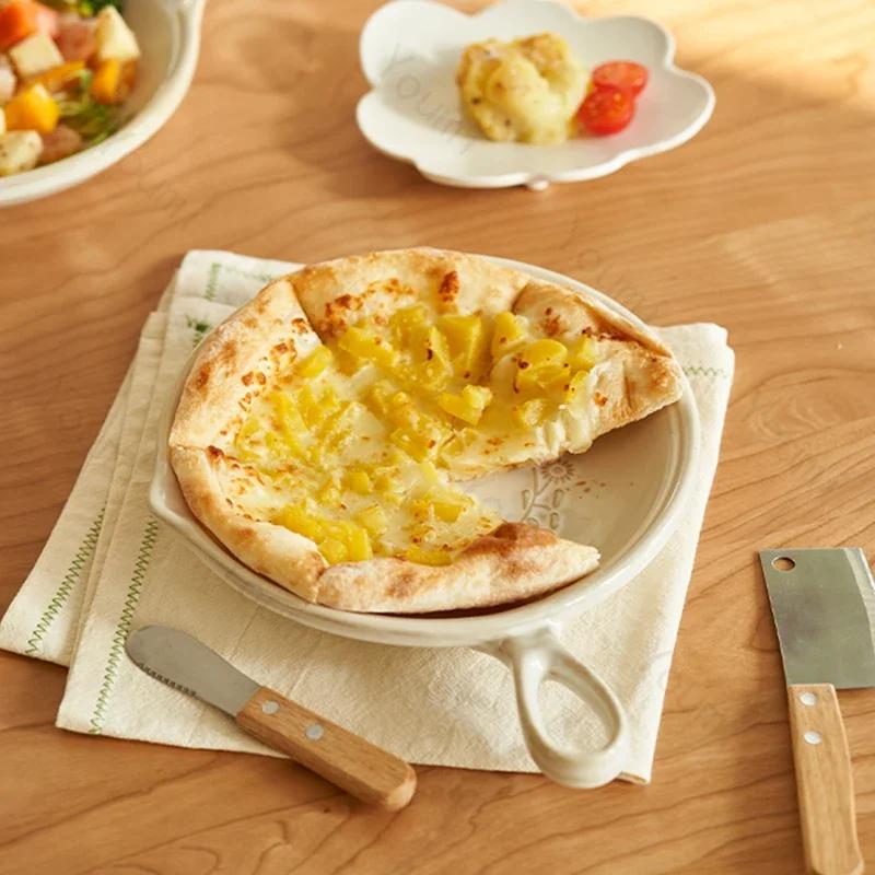 Керамические тарелки с рельефным рисунком, модная обеденная тарелка в японском стиле, домашняя тарелка для закусок и фруктов, изысканная столовая посуда