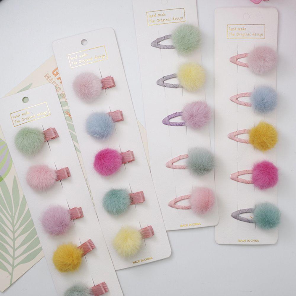 Children Hair Accessories Fur Pompom Hairball Hair Gripper Barrette Hairclips Hair Clip Hairpins
