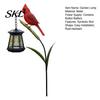 Rust-resistant Memorial Light Metal Red Bird Garden Stake Lamp, Vintage Lantern for Cemetery Yard Patio, Long-lasting Outdoor Rustic Ornament,
