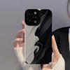Fashion Black and White Art Wave Case For iPhone15 Pro Max 11 12 14 13 Mini XS X XR 8 7 Plus SE Silicone Full Cover Luxury Case
