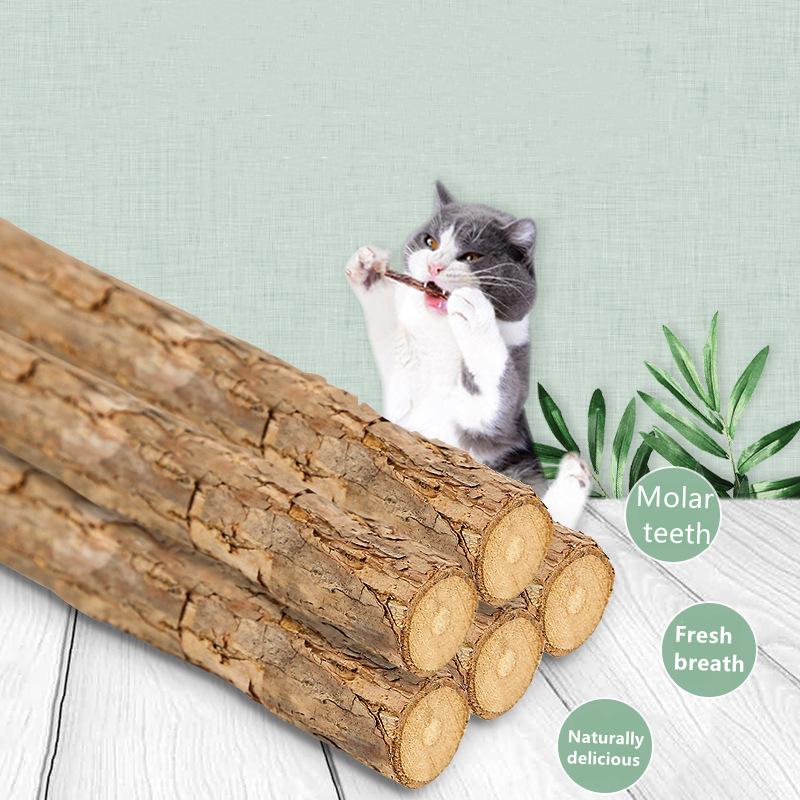 Pure Natural Teething Stick Catnip Toy Polygonum Multiflorum Silver Rattan Branch Cat Toy Snack Stick Cleaning Pet Supplies