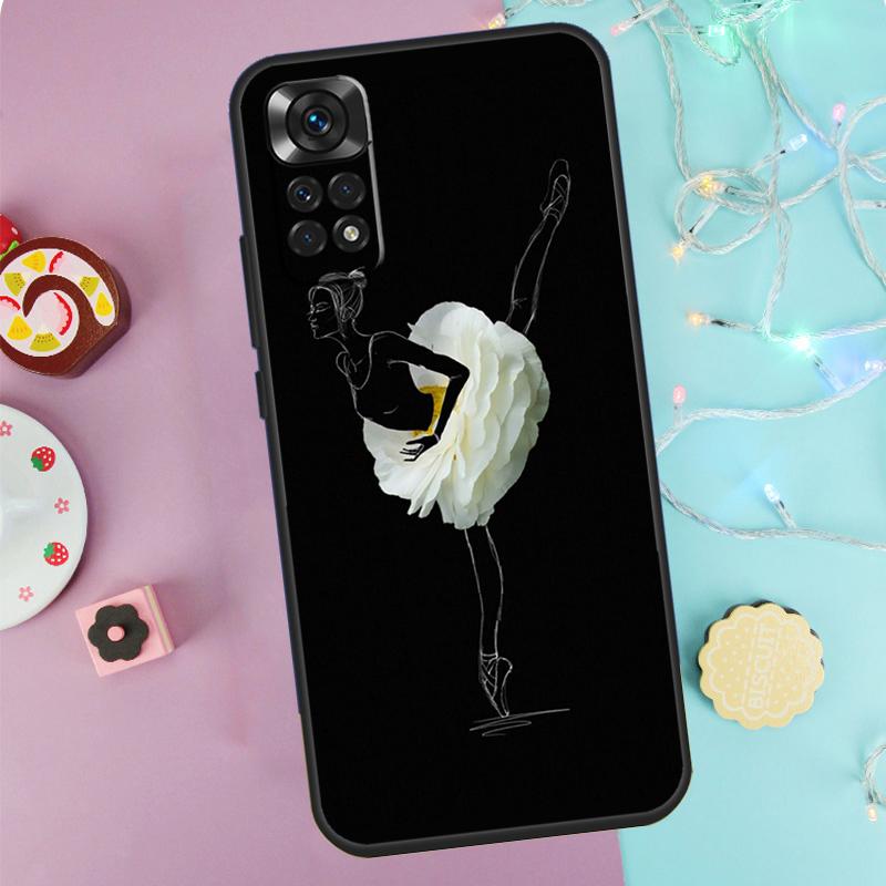 Чехол для телефона Xiaomi Redmi Note 14 Pro 9 10 11 12 13 9S 10S 11S 12S Redmi 14C 10C 12C 13C с изображением балерины, балетный танец, девочка