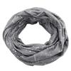 Star Pattern Loop Scarf Storage Bag with Zipper for Wallet Pocket Passport(Grey)