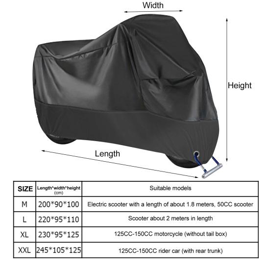 Чехол для мотоцикла ветрозащитный, всесторонняя защита, полиэстер, тафта 210T, водонепроницаемый уличный чехол для мотоцикла для скутеров, велосипедов