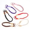 Dopamine Four-Strand Braided Short Phone Lanyard Fashion Color Block Cable-Knit Wrist Strap Durable for Running Hanging Small Accessories