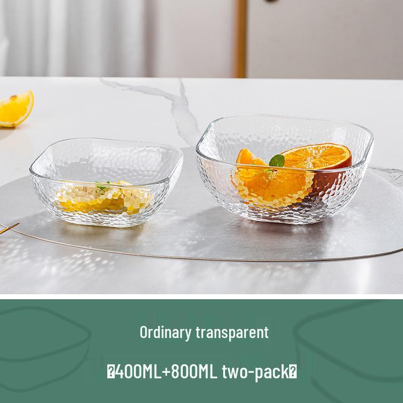 Квадратный салатник из кованого стекла для фруктов, десертов и хранения - Элегантная домашняя посуда