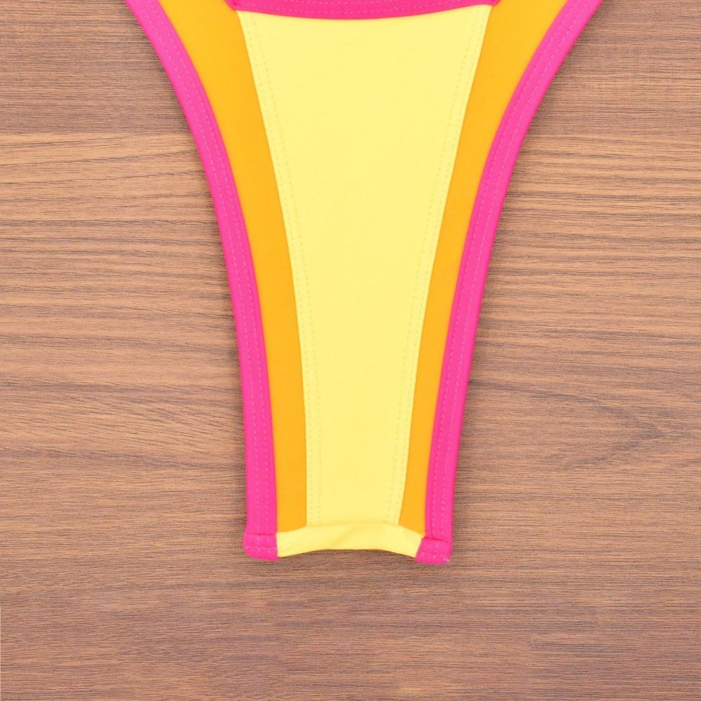 Новый сексуальный купальник бикини с V-образным вырезом, цветной комплект, раздельный купальник