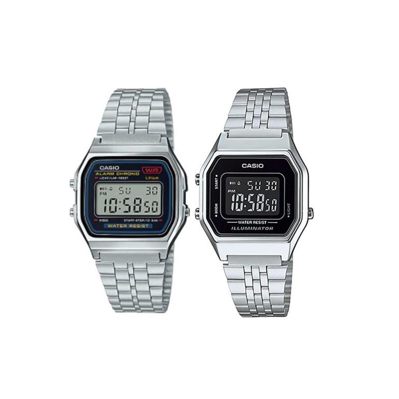 Casio Часы серии-квадратные маленькие квадратные часы модные деловые повседневные универсальные ЖК-дисплей кварцевый механизм нержавеющая сталь LA680WA-1BA159WA-N1