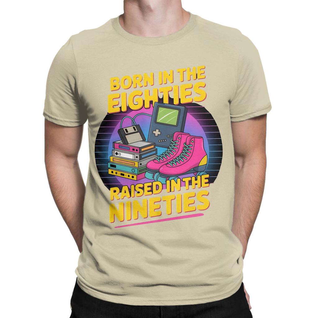 Born In The 80s Raised In The 90s Cotton TShirt For Adult Summer Awesome TShirts Comfortable Harajuku Tees Big Size Clothing