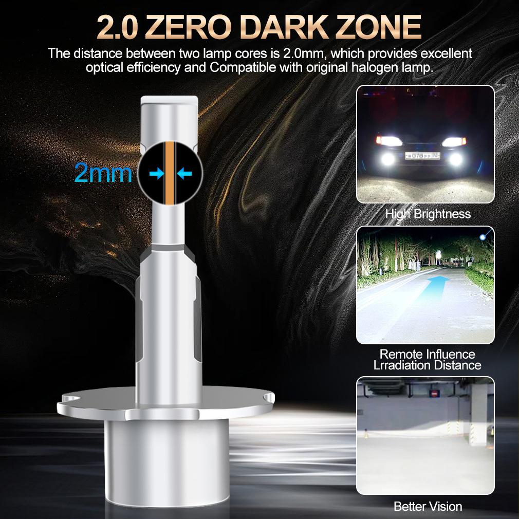 2 шт. 18000 лм H3 светодиодные лампы для фар Мини H3 светодиодные противотуманные фары для автомобиля Фара без вентилятора ДХО Лампа Автомобильные дневные ходовые огни 12 В 6500 К Белый