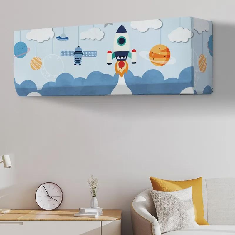 Универсальный мультяшный чехол для кондиционера воздуха: Моющиеся и эластичные для спальни