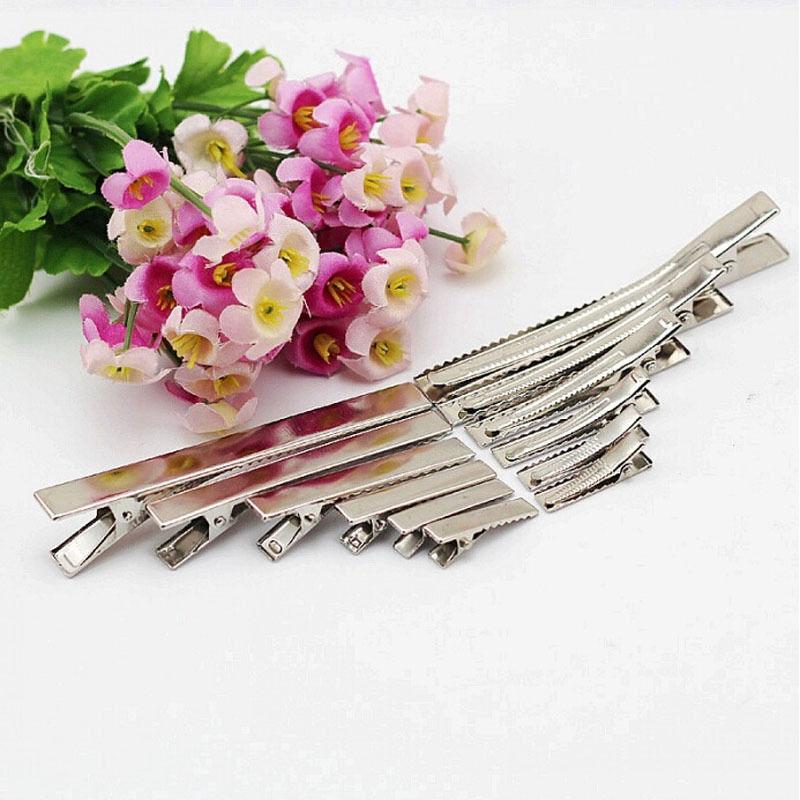 50Pcs Metal Alligator Hair Clips Bow Teethed Barrette Crocodile Clamp Diy Clip
