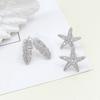 Корейский стиль Модные классические микросерьги в форме листьев из циркония Простые, свежие и милые маленькие серьги в форме морских звезд для женщин