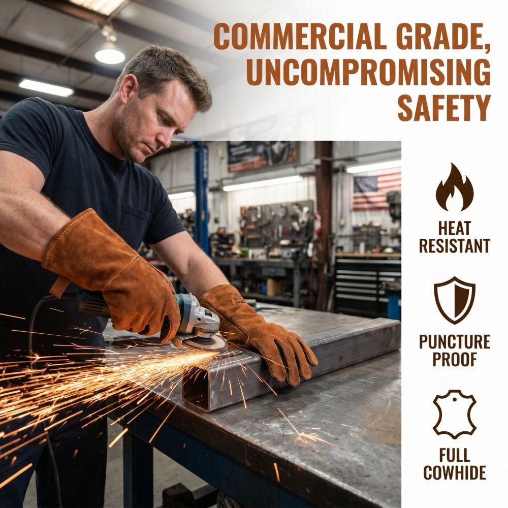 Wear-Resistant Welding Gloves Anti-Splash Cowhide Gloves Insulating Welding Gloves Welding Work