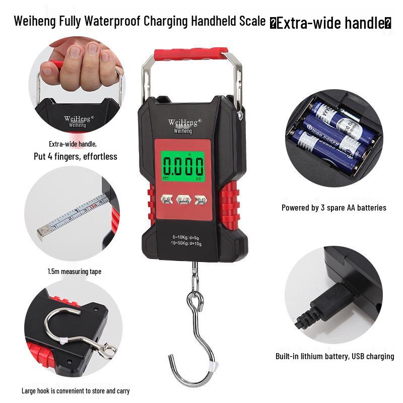 Weiheng WH-A28 Waterproof Rechargeable Handheld Electronic Scale for Groceries and Express Delivery
