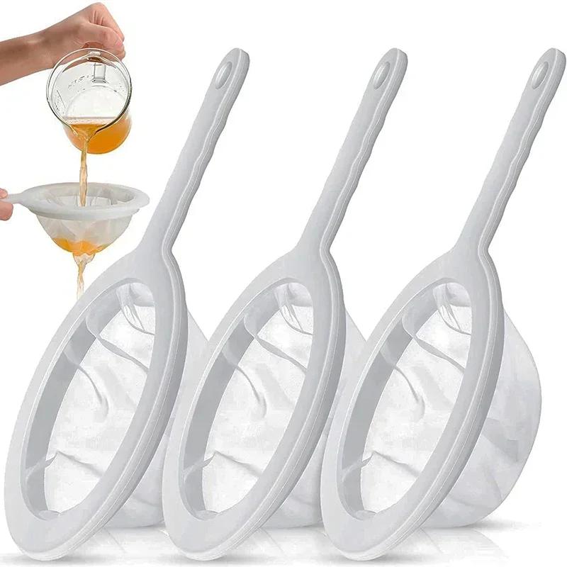 100/200/400 сеток, многоразовый нейлоновый сверхтонкий фильтр, сито, сито для ложки, соевое молоко, сок, кофе, пищевой фильтр, кухонный дуршлаг