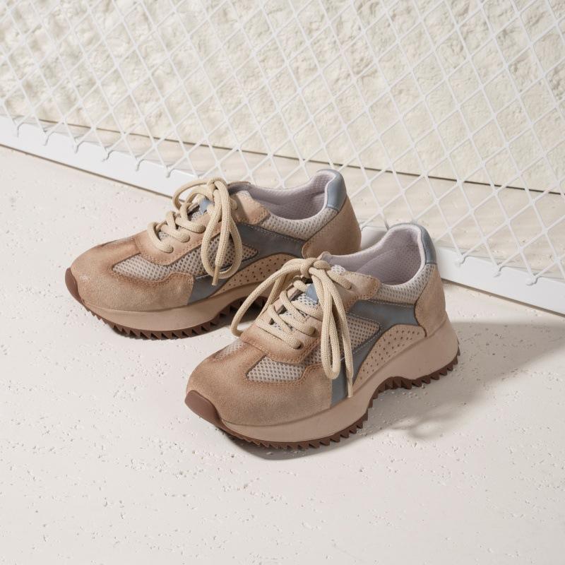 Весенняя кожаная женская удобная и универсальная модная платформа повседневная обувь женская