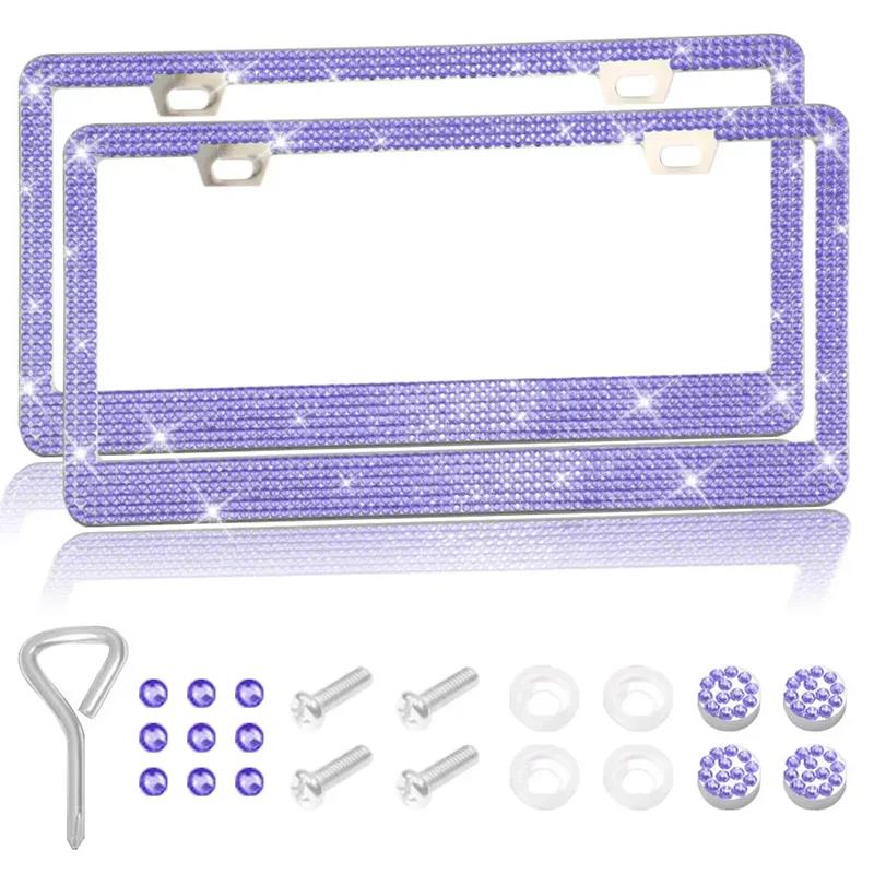 31*16cm Rhinestone Car License Plate Frame Cover Frame Auto Parts Glittering Crystal License Plate Holder for Ladies License Plate Covers Frames 6