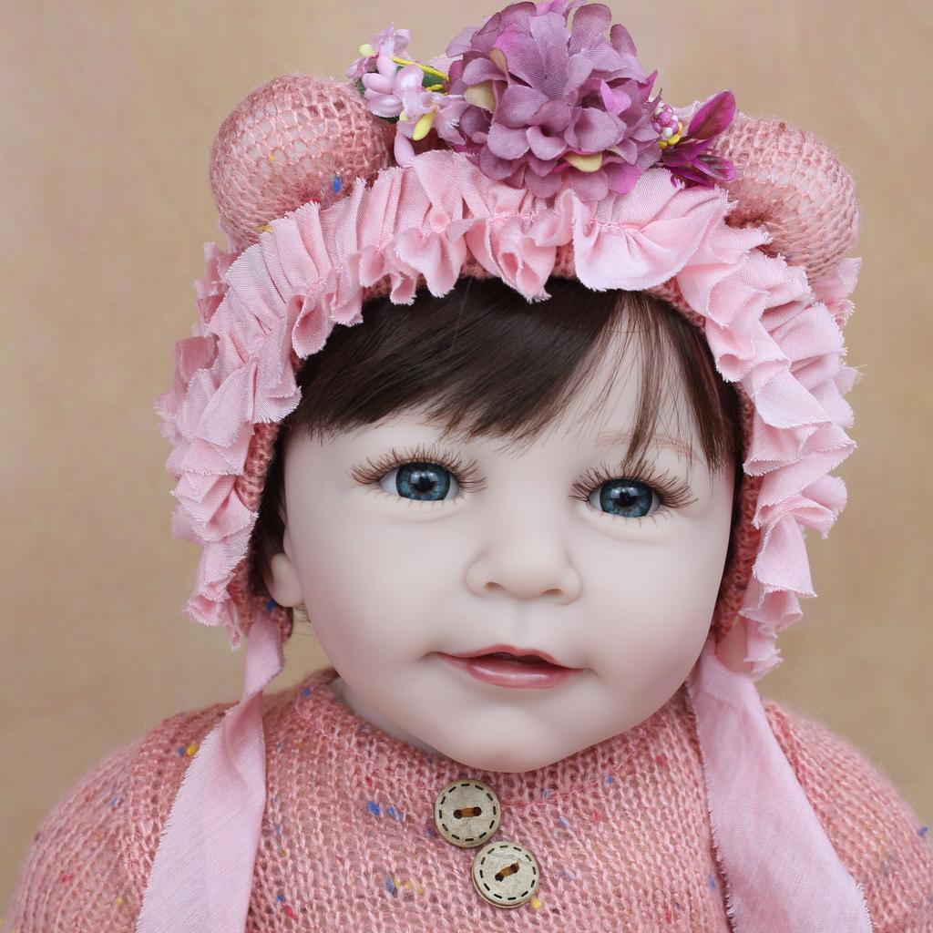 BZDOLL 55 см, мягкая силиконовая кукла реборн, игрушка для девочки, тканевое тело, реалистичное 22 дюйма, платье принцессы Лизы для малышей, Bebe, подарок на день рождения