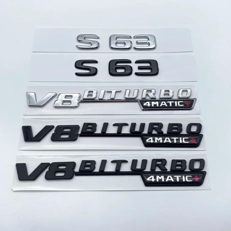 3D Letters S63 S65 V12 Biturbo V8Biturbo 4matic+ ABS Emblem for Mercedes Benz W222 W223 Car Fender Trunk Logo Sticker AU1