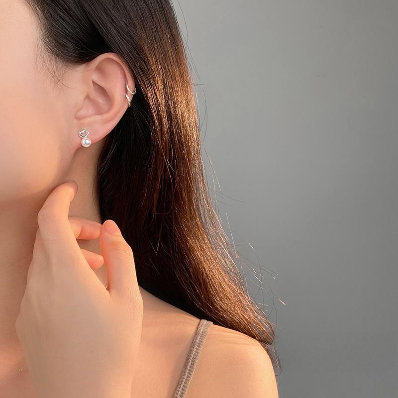 Милые серьги в форме сердца с жемчугом для женщин, дизайнерские серьги маленькие и изысканные