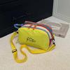Trendy Casual Dopamine Rainbow Contrasting Makeup Bag Storage Bag Outdoor Convenient Hand-held Bag for Travel Diagonal Cross Bag