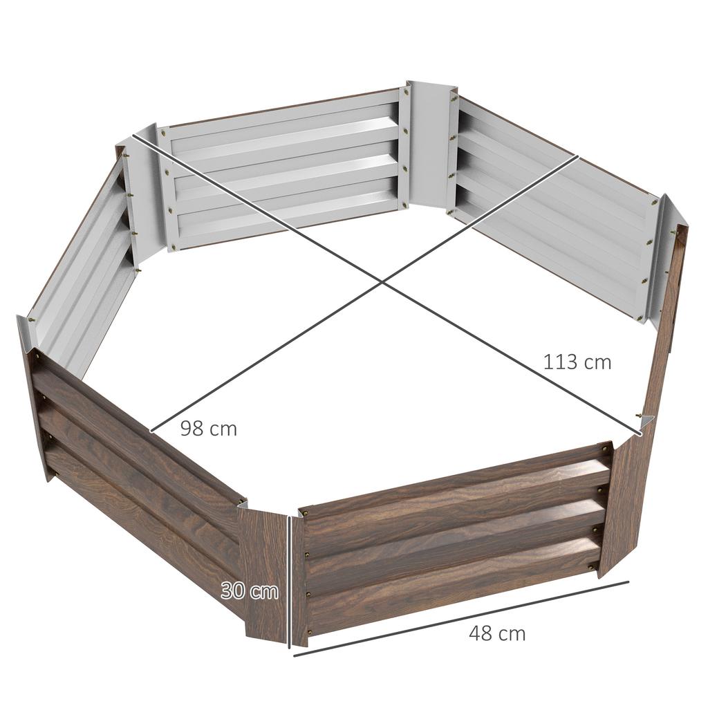 Raised garden bed. Herb garden. Weatherproof. Open bottom. 113 x 98 x 30 cm. Dark brown
