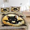 3pcs Bat Cute Cartoon Design Printed Quilt Set - Includes 1 Quilt Cover and 2 Pillowcases, Machine Washable - Suitable for All Seasons.N003
