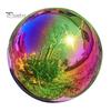 Радужный смотровой шар 7,9 дюйма, полые шарики из нержавеющей стали, зеркальный радужный отражающий шар на 360° для сада, бассейна, патио, газона