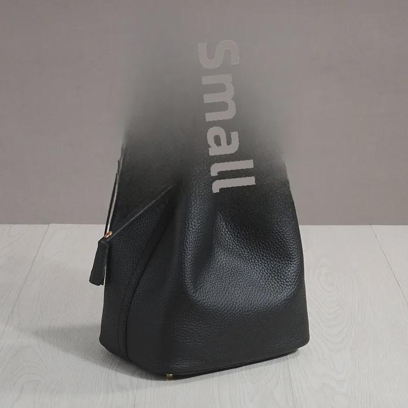 2025 Модная сумка-ведро из коровьей кожи для ланча и пикника