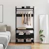 Wardrobe Black Oak Effect 89 x 39 x 184.5 cm